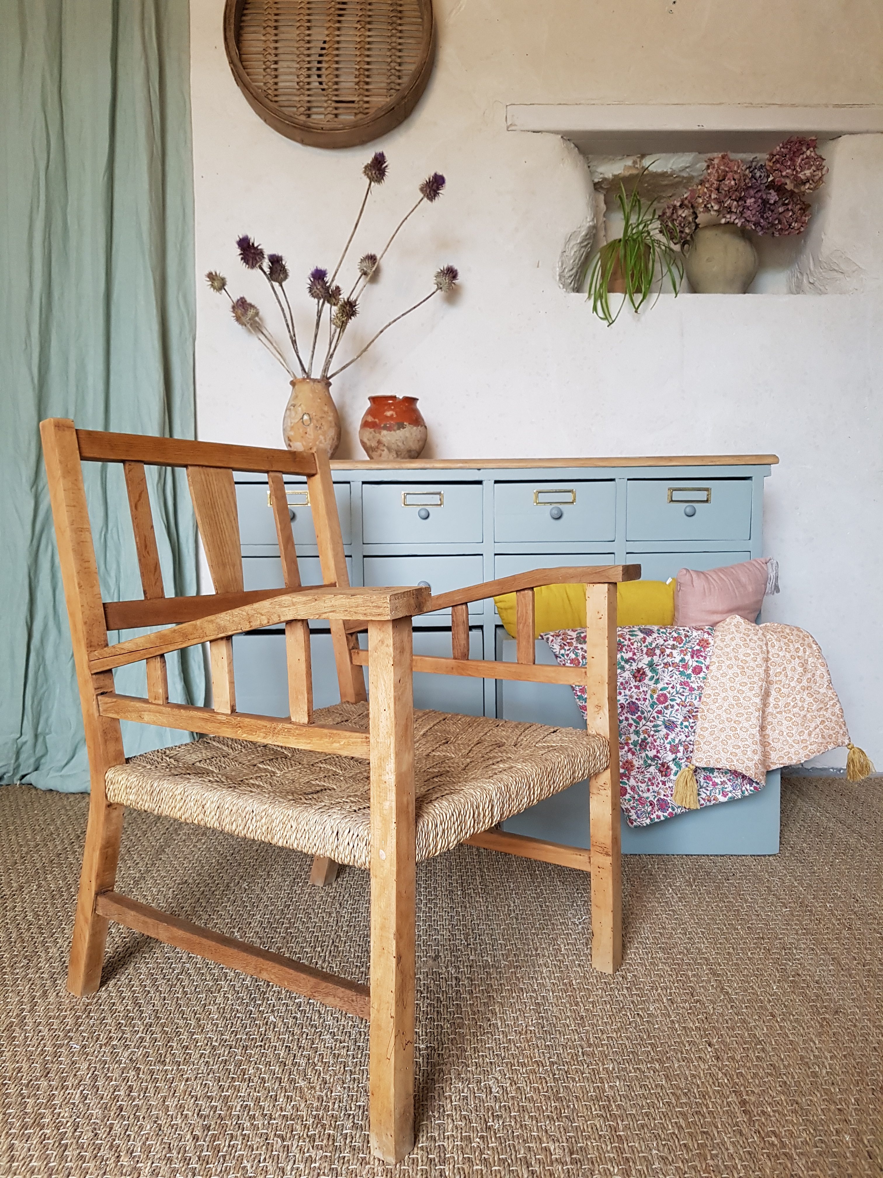Collections précédentes: Inspirations passées pour vos futurs projets 64 Sureau fauteuil vintage en chêne et cordage