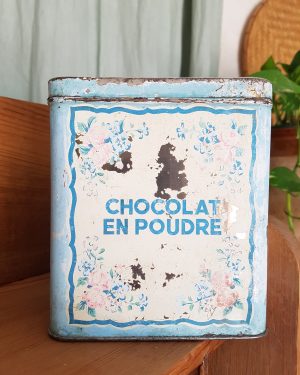 Boîte en métal vintage chocolat en poudre