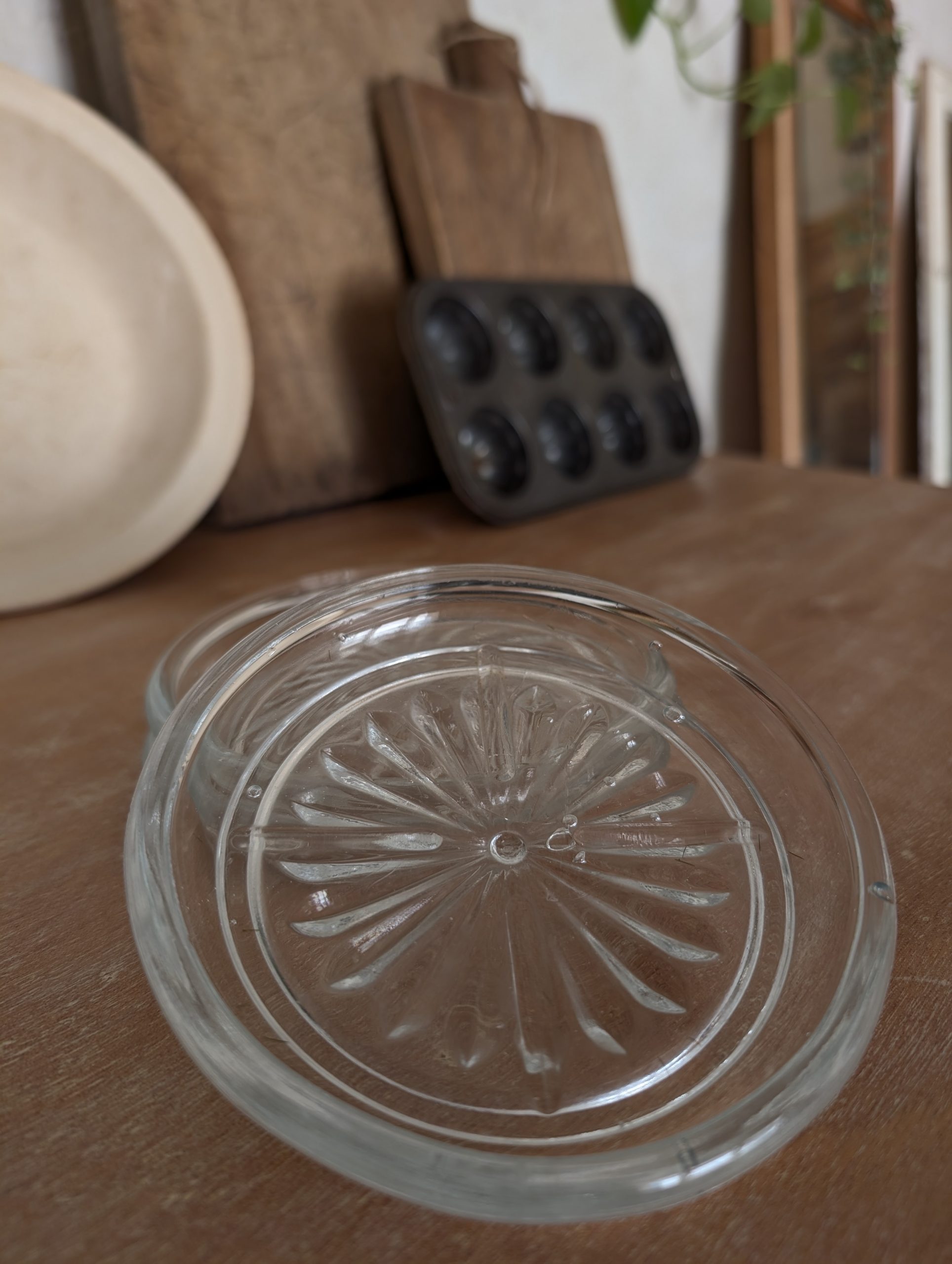 Coupelle ancienne en verre bullé 3 Coupelle ancienne en verre bullé