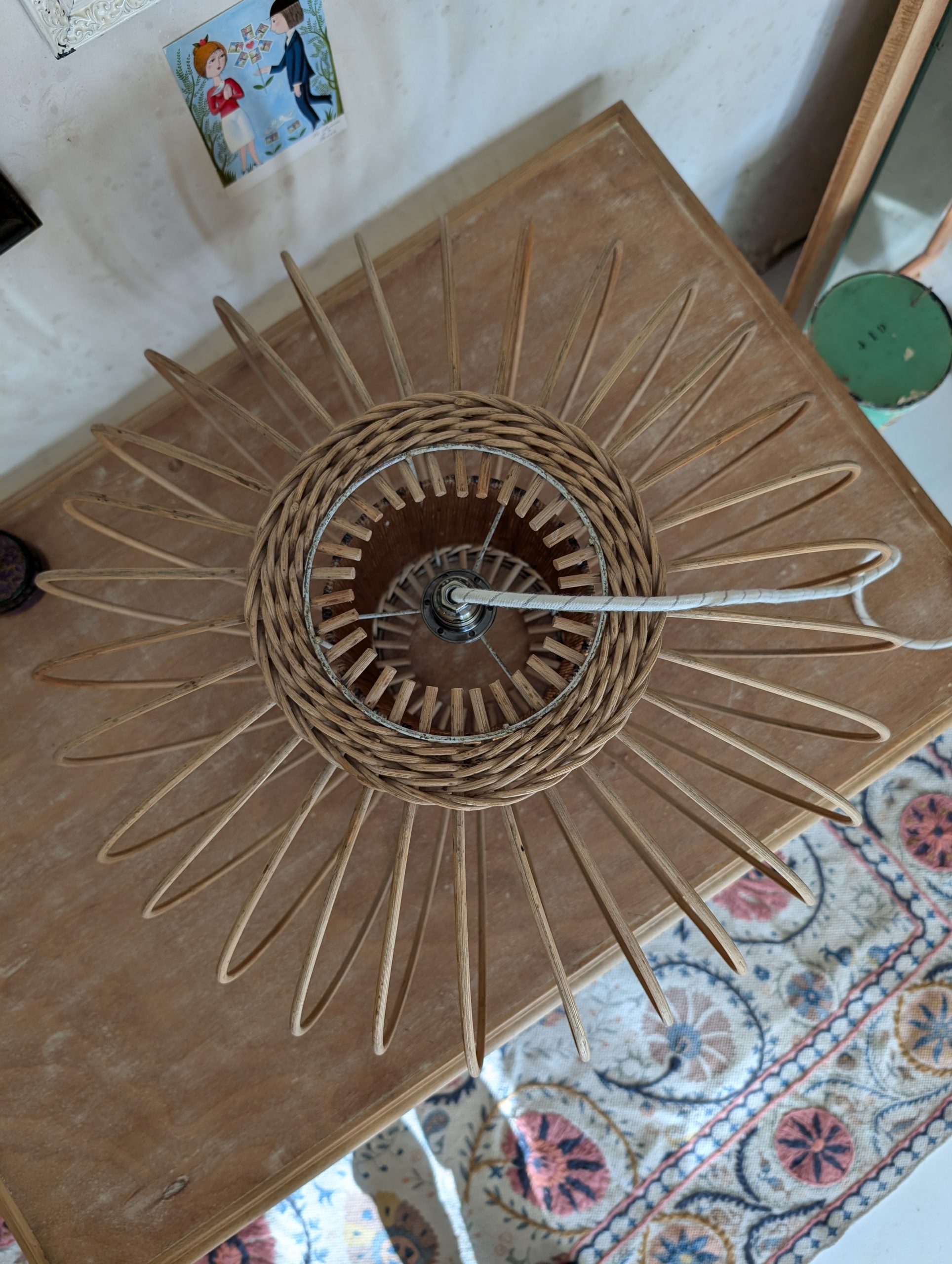 Grande suspension en osier vintage 6 Grande suspension en osier vintage