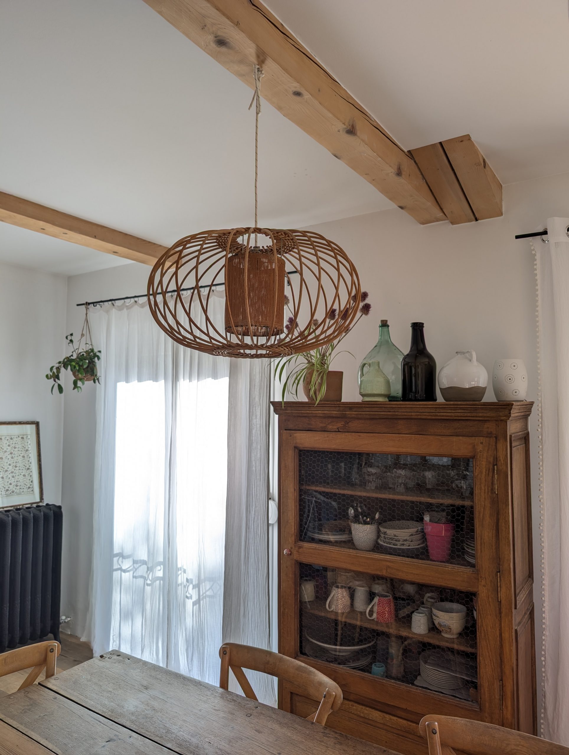 Grande suspension en osier vintage 2 Grande suspension en osier vintage