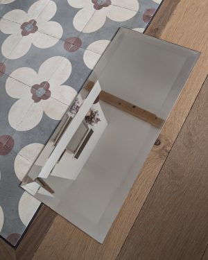 Ancien miroir biseauté rectangle