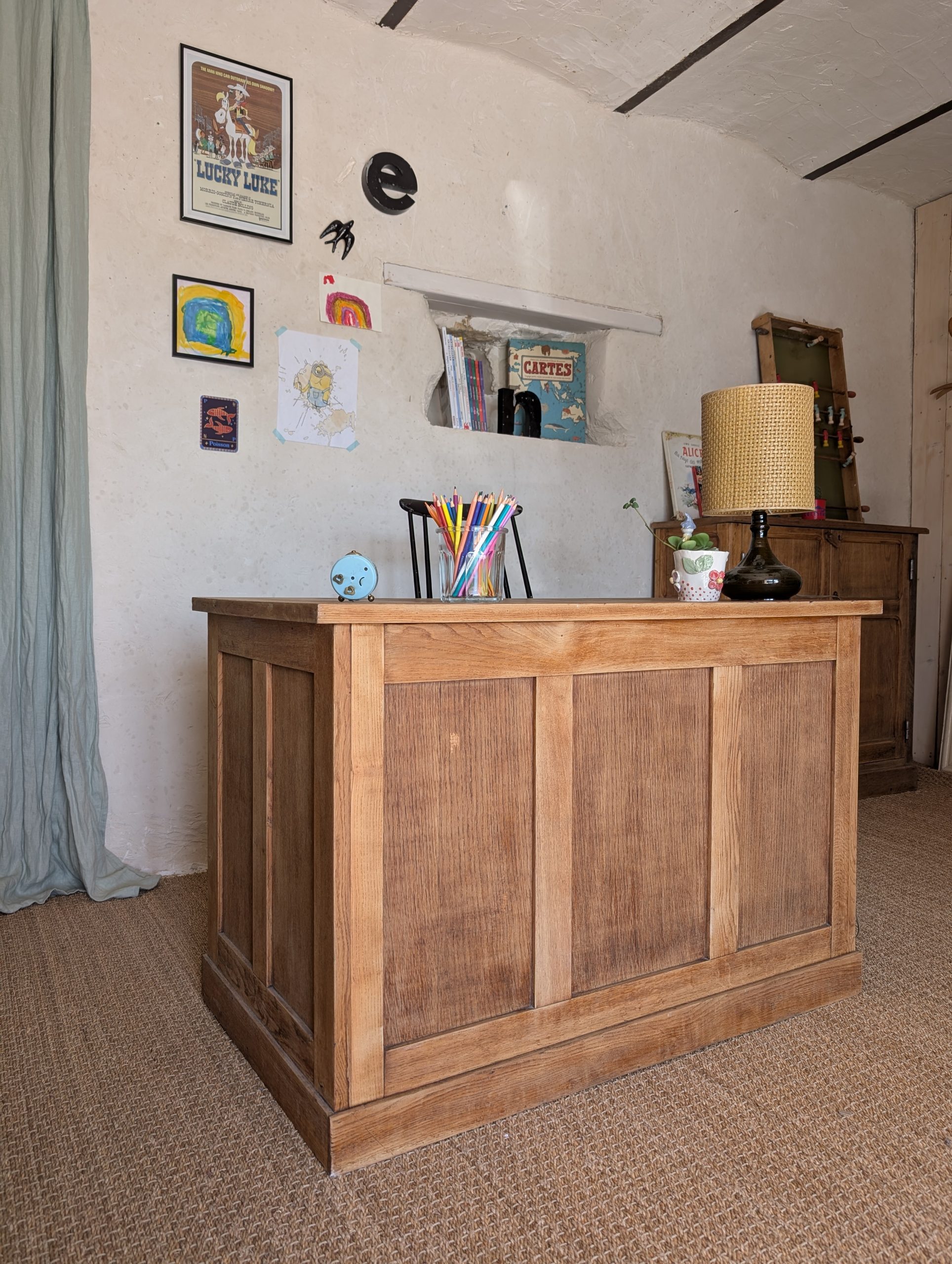 Ancien bureau d'enfant en chêne 4 Ancien bureau d'enfant en chêne