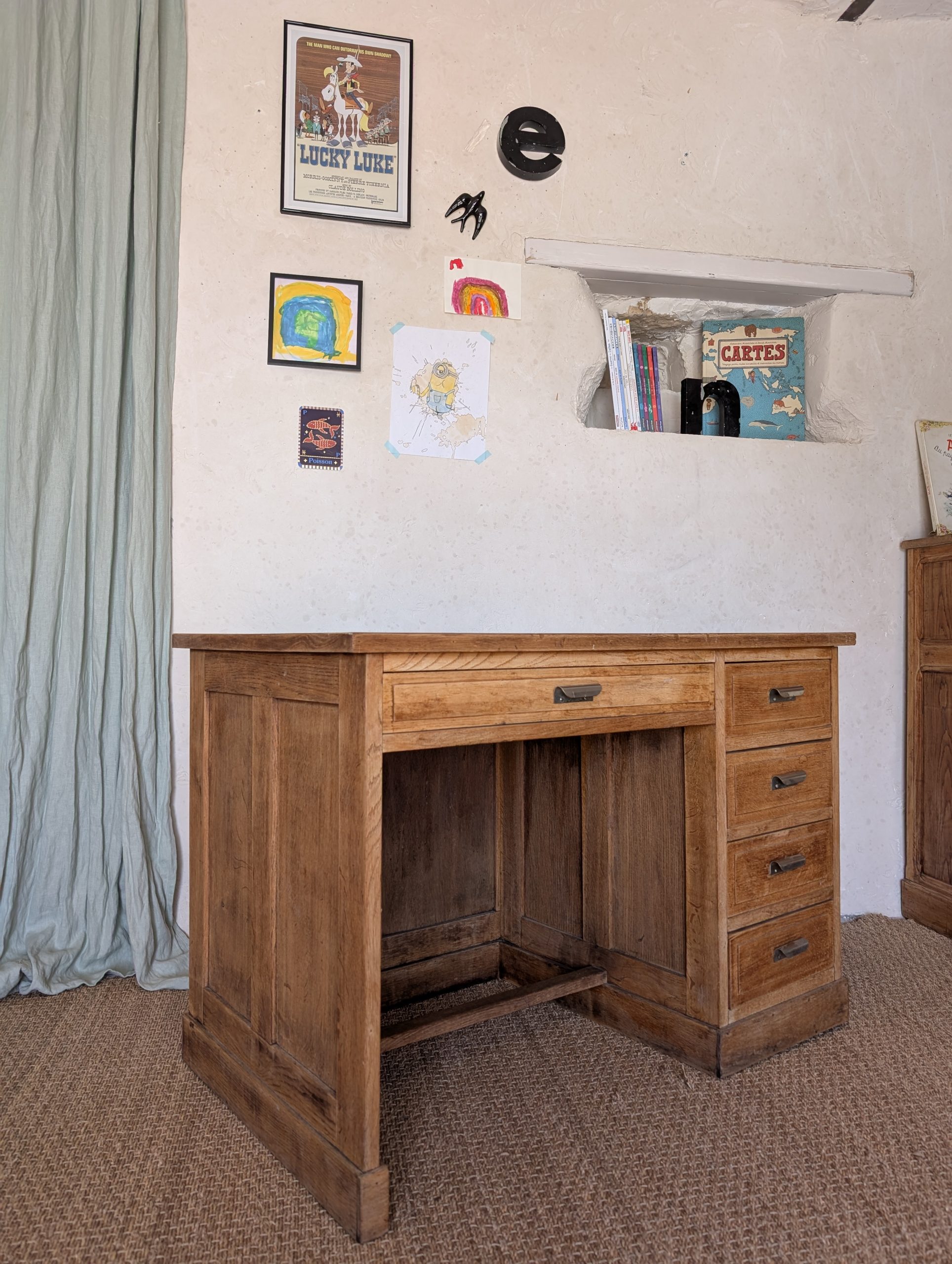 Ancien bureau d'enfant en chêne 6 Ancien bureau d'enfant en chêne